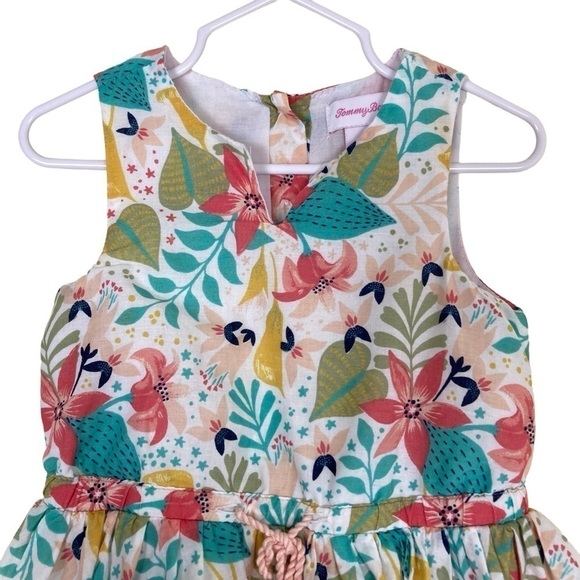 Tommy Bahama Toddler Girls Tropical Floral Sleeveless Dress Handkerchief Hem 2T - Picture 2 of 14